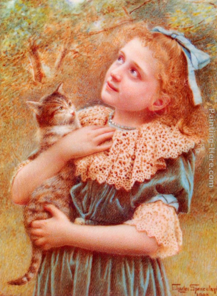 Kitty Spencelayh painting - Charles Spencelayh Kitty Spencelayh art painting